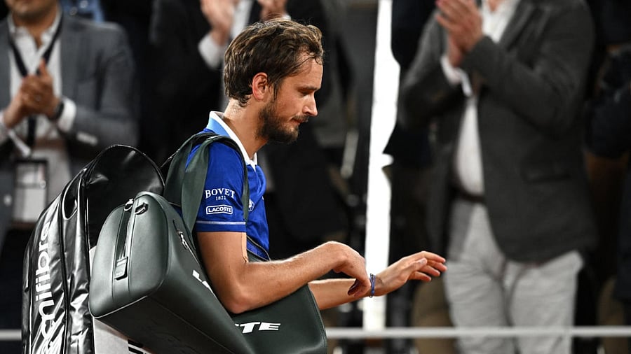 Russia's Daniil Medvedev walks off the court after the match against Croatia's Marin Cilic. Credit: Reuters photo
