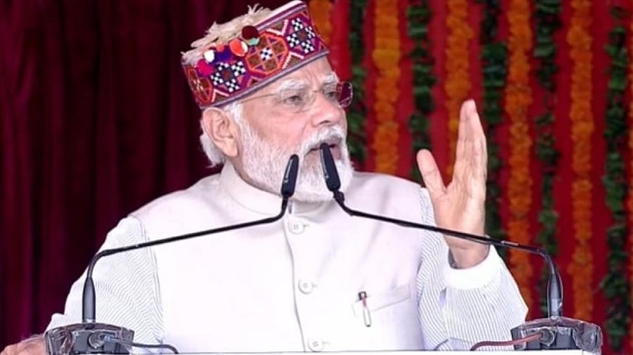 Prime Minister Narendra Modi in Shimla. Credit: IANS Photo