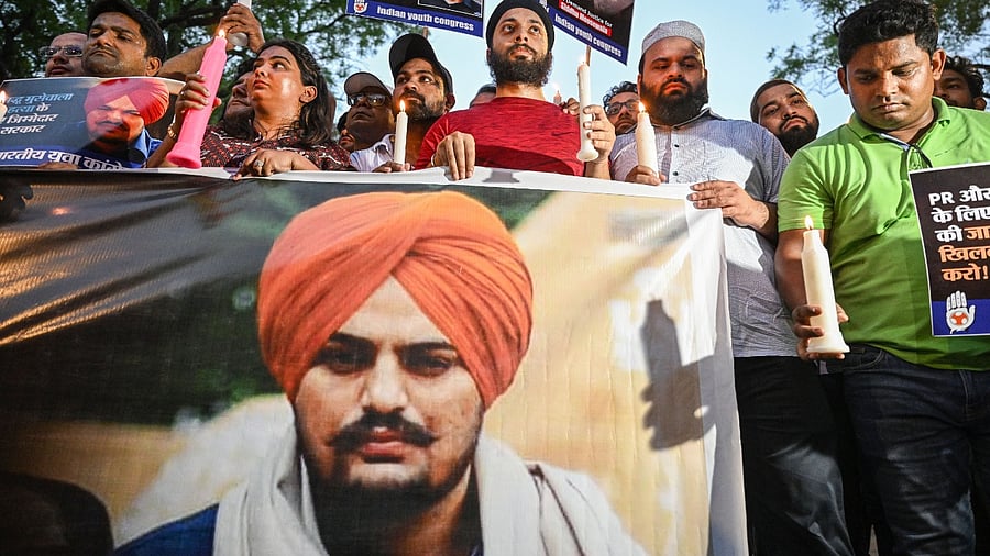 Candle light procession for deceased Punjabi singer Sidhu Moosewala. Credit: PTI Photo