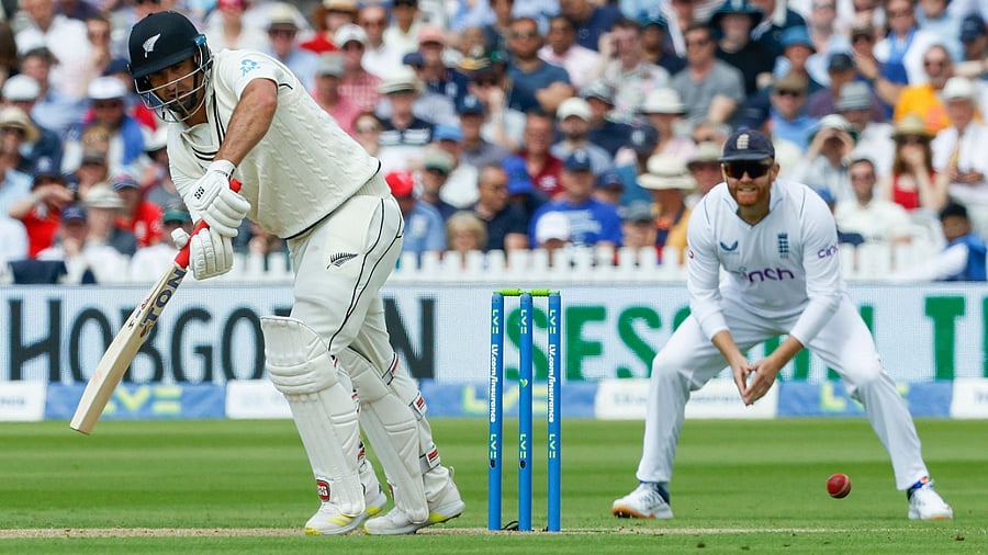 New Zealand's Colin de Grandhomme in action against England. Credit: AFP Photo