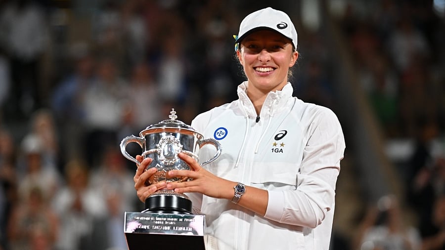 Swiatek now equals Venus Williams' record for the longest winning run by a woman in the 21st century. Credit: IANS Photo