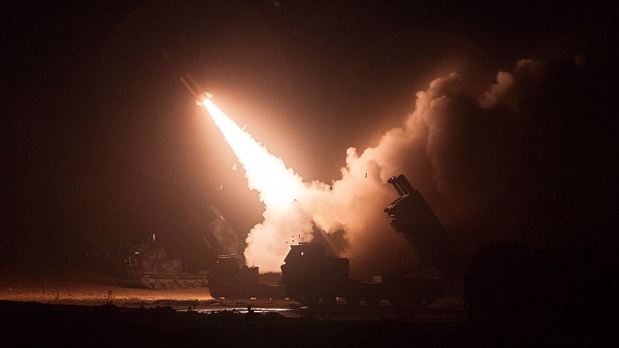The Army Tactical Missile System (ATACMS) firing a missile on June 6, 2022, from an undisclosed location on South Korea's east coast during a South Korea-US joint live-fire exercise aimed to counter North Korea’s missile test. Credit: AFP Photo