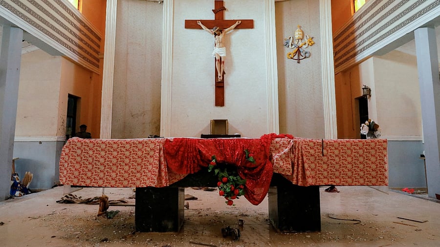 A view of St. Francis Catholic Church where worshippers were attacked by gunmen during Sunday mass service, is pictured in Owo. Credit: Reuters Photo