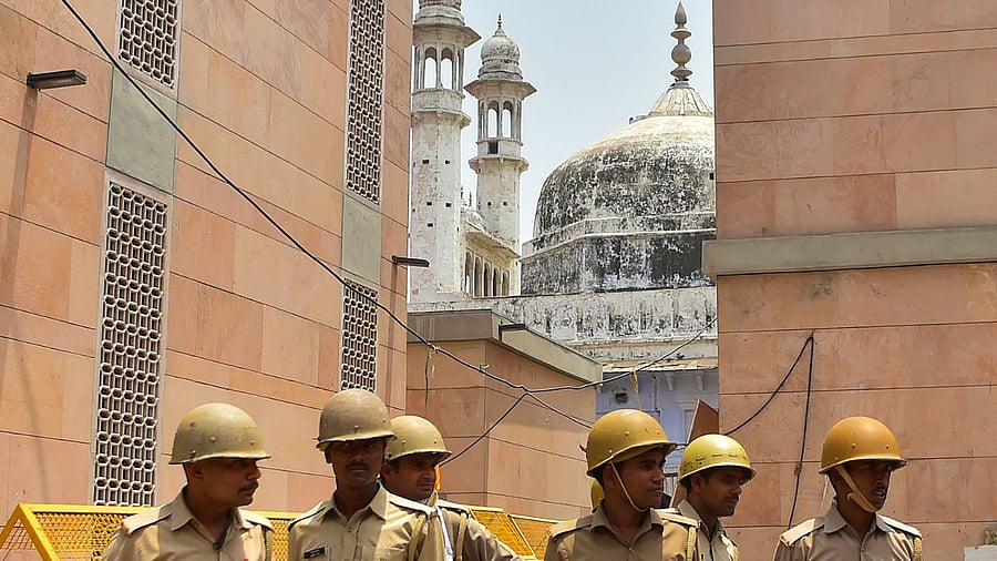 The Hindu side has claimed that a Shivling was found during the videography survey of the Gyanvapi mosque-Shringar Gauri complex last month. Credit: AFP Photo
