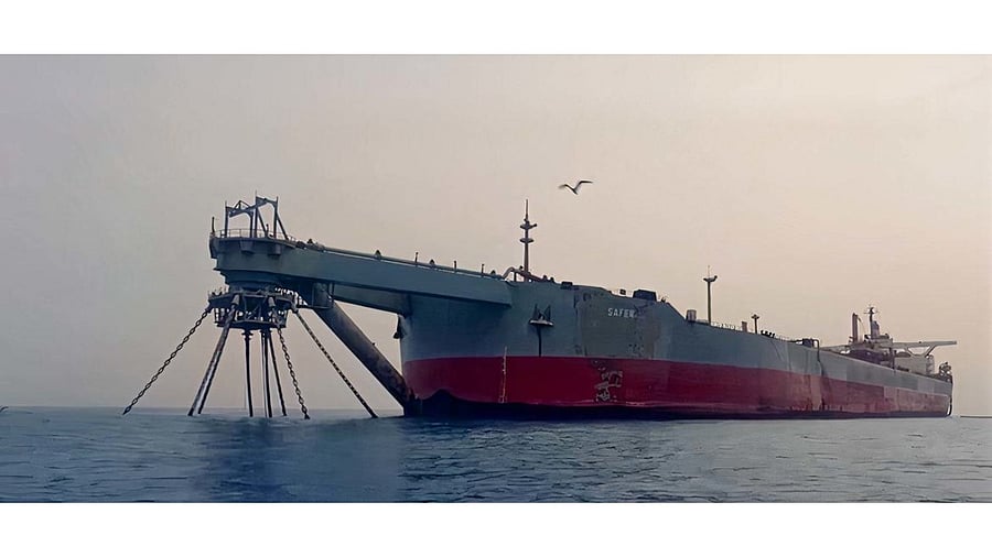 The decaying 45-year-old oil tanker known as the FSO Safer has not been serviced since Yemen was plunged into civil war. Credit: UN/Holm Akhdar