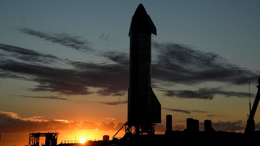 SpaceX prepares their super heavy-lift Starship rocket for a test launch at the company's facilities in Boca Chica, Texas. Credit: Reuters Photo