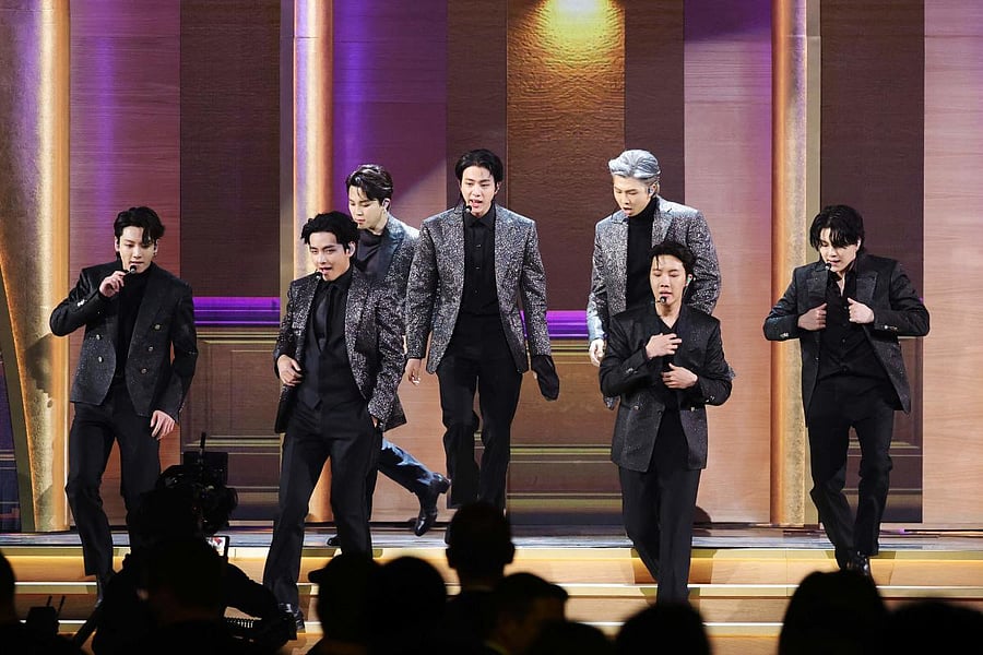Jungkook, V, Jimin, Jin, RM, J-Hope and Suga of BTS. Credit: AFP File Photo