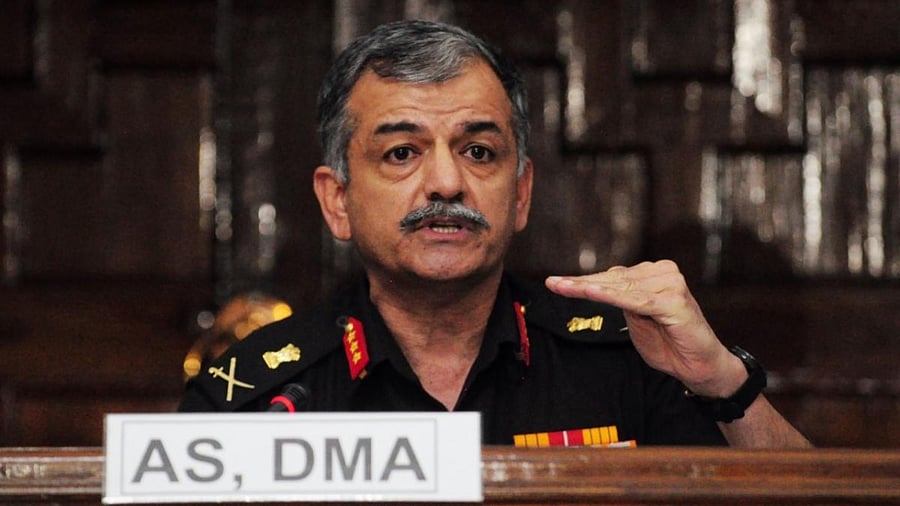 Department of Military Affairs, MoD Additional Secretary, Lt General Anil Puri addresses a press conference regarding the Agnipath Recruitment Scheme in New Delhi. Credit: IANS photo