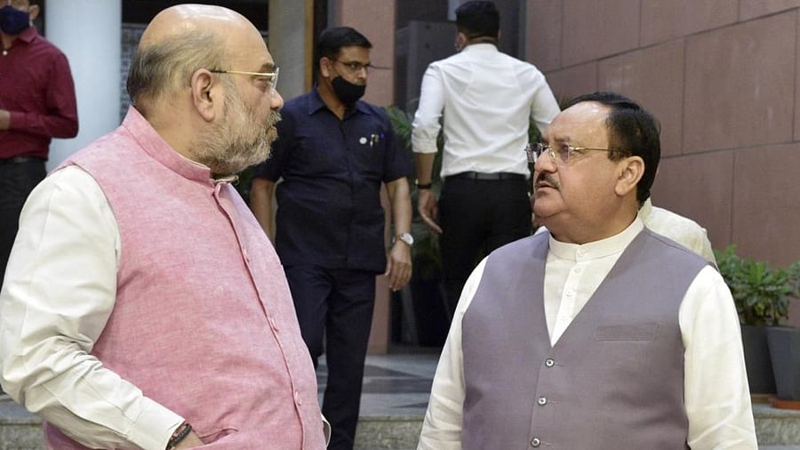 Union Home Minister Amit Shah and BJP president J P Nadda. Credit: PTI Photo