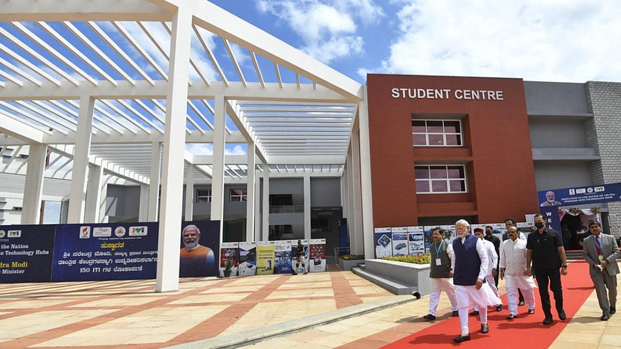 Prime Minister Narendra Modi at the new campus of BASE University, in Bengaluru. Credit: PIB Photo