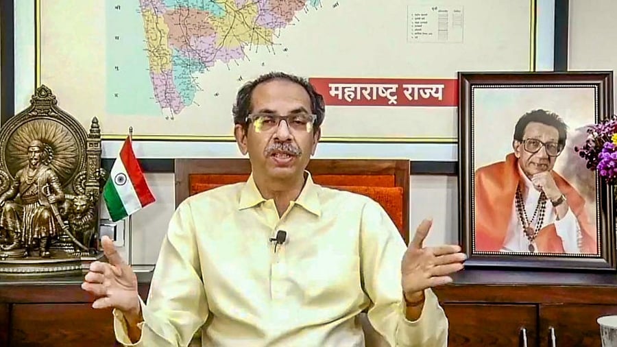 Maharashtra CM and Shiv Sena chief Uddhav Thackeray virtually addresses the people of the state, in Mumbai, Wednesday, June 22, 2022. Credit: PTI Photo