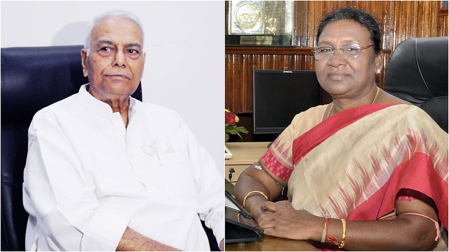 Opposition's presidential candidate Yashwant Sinha, Draupadi Murmu. Credit: IANS, PTI Photos