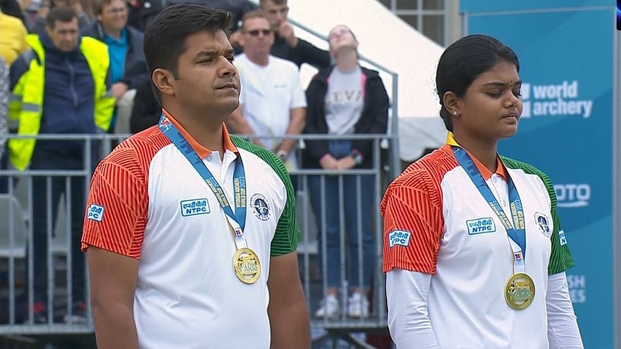 Abhishek Verma and Jyothi Surekha Vennam. Twtiter/@india_archery