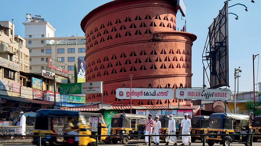 Indian Coffee House (Maveli Café), Trivandrum (Thiruvananthapuram), India. C. 1980. Laurie Baker (1917-2007). Exterior view. Credit: MoMA, New York