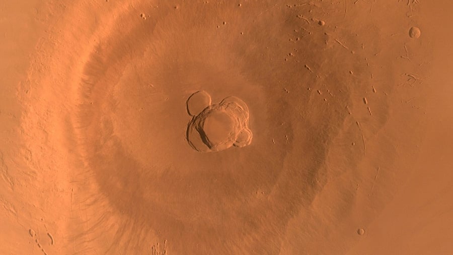 An image of Mars taken by China's Tianwen-1 unmanned probe is seen in this handout image released by China National Space Administration. Credit: Reuters Photo