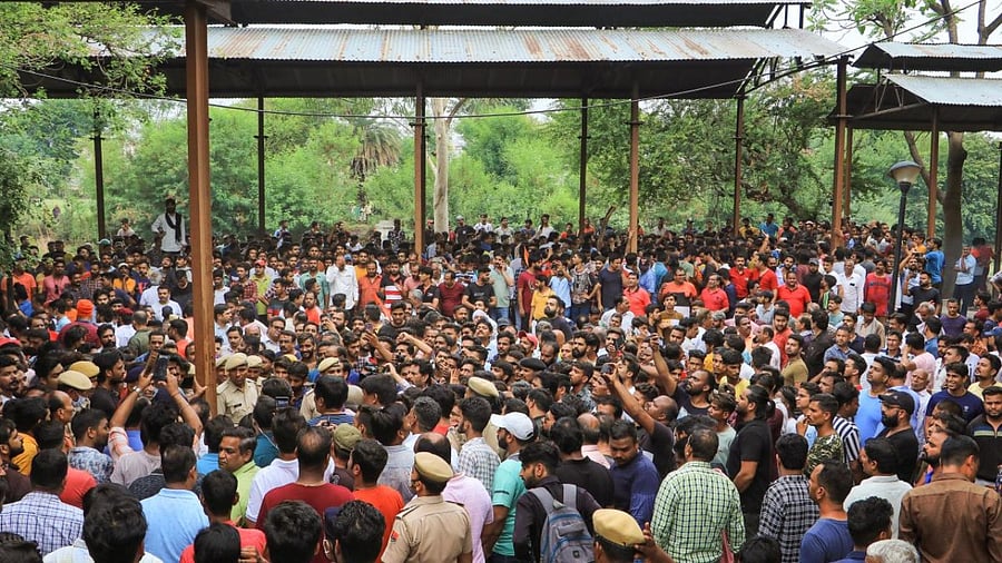 Udaipur killing: Kanhaiya Lal's funeral procession. Credit: PTI Photo