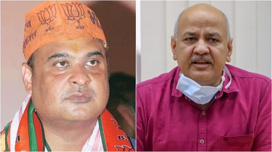 Assam Chief Minister Himanta Biswa Sarma and Delhi Deputy Chief Minister Manish Sisodia. Credit: PTI Photos