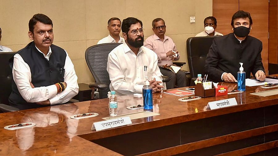 Maharashtra Chief Minister Eknath Shinde and his deputy Devendra Fadnavis. Credit: PTI Photo