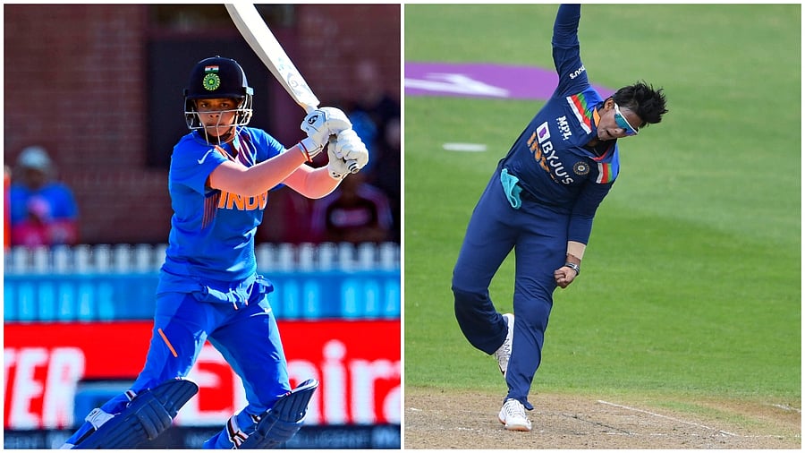 India all-rounder Deepti Sharma and opener Shafali Verma. Credit: AFP/AP Photos