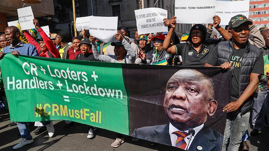Ramaphosa, 69, has been under pressure in recent times over theft of foreign currency on his farm, frequent power outages across the country. Credit: AFP Photo