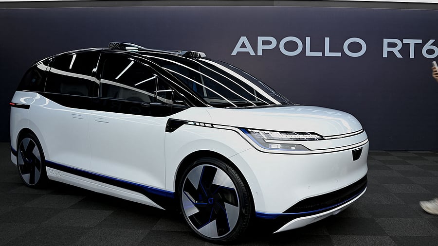 The vehicle will hit the roads without a steering wheel once Chinese authorities approve it, said Baidu Senior Vice President Li Zhenyu at the conference. Credit: AFP photo 