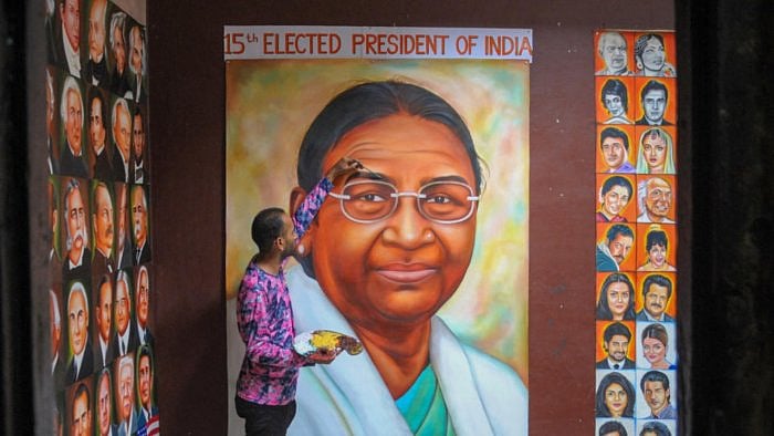 She will be sworn in as President on Monday and will succeed Ram Nath Kovind, the country’s second Dalit President Credit: PTI Photo