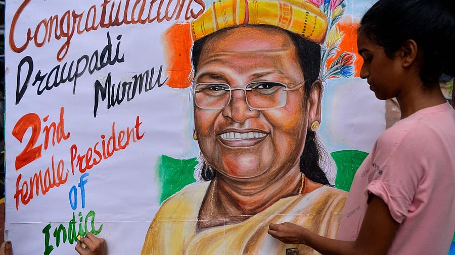 Draupadi Murmu became the second female President of India. Credit: AFP Photo