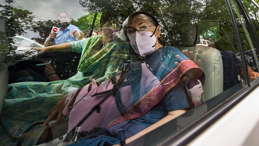 Sonia had reached the ED headquarters at around 12:10 pm for the first round of questioning. Credit: PTI photo