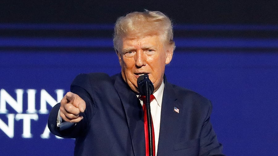 Donald Trump speaks during the Turning Point USA's (TPUSA) Student Action Summit (SAS) in Tampa, Florida, U.S. July 23, 2022. Credit: Reuters Photo
