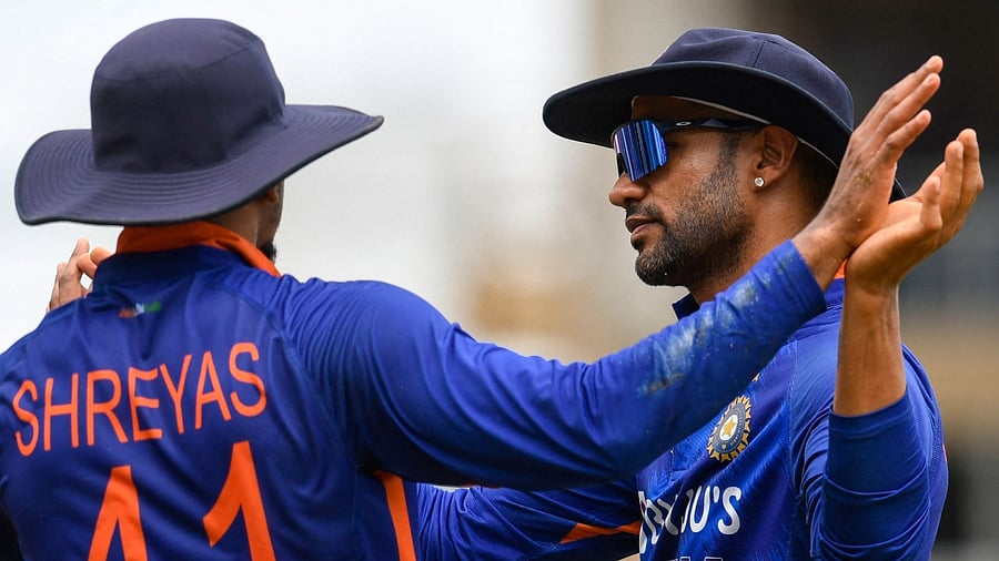 Shreyas Iyer and Shikhar Dhawan. Credit: AFP Photo