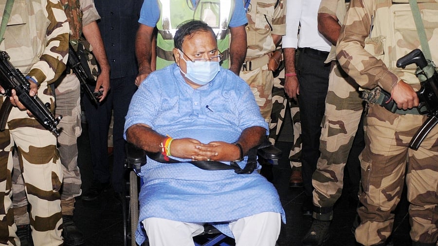 Partha Chatterjee arrives at Kolkata airport on Tuesday, July 26, 2022. Credit: IANS Photo