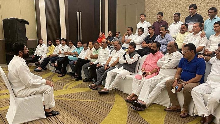 These 12 MPs had joined the Shinde faction on July 19, after which formal letters were submitted with the Speaker’s office appointing Shewale as the group leader and Gawali as the chief whip. Credit: IANS Photo