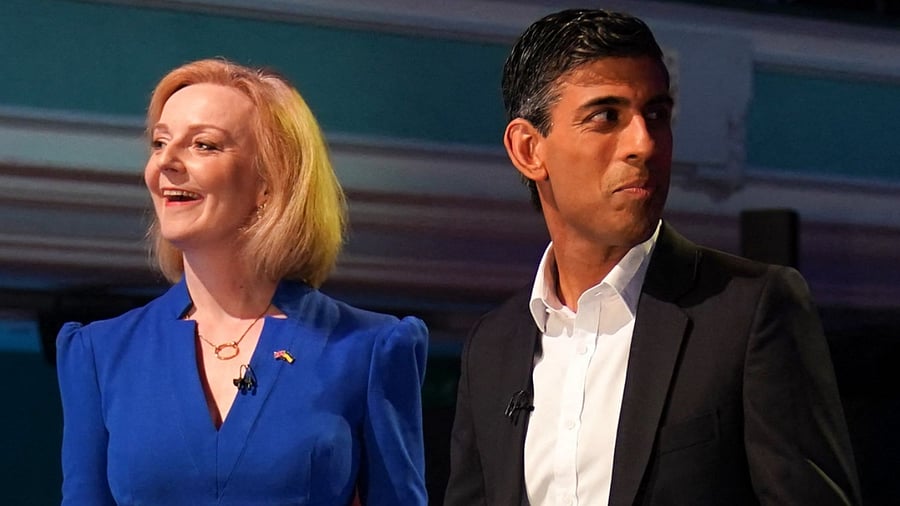 Rishi Sunak and Liz Truss. Credit: AFP Photo