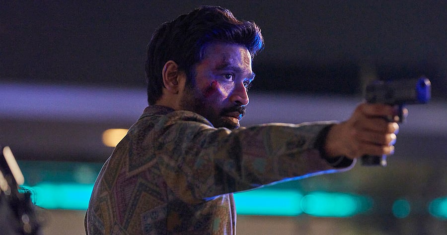 Despite the brief run time, Dhanush shines as an intriguing gangster in 'The Gray Man'. 