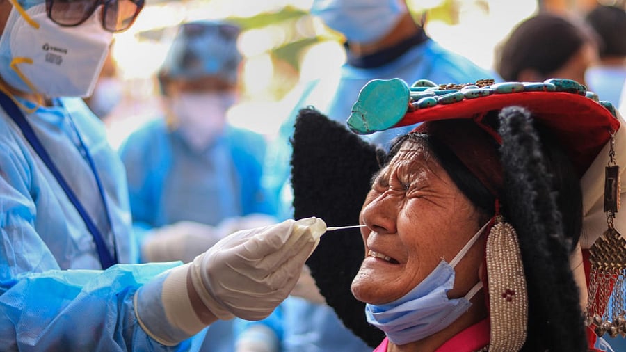 Covid testing in Leh. Credit: PTI File Photo