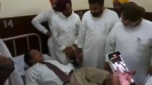 A video of the minister "forcibly asking the Vice-Chancellor to lie on the bed" has gone viral on the social media. Credit: Twitter/@officeofssbadal