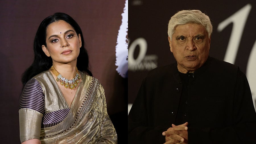 Kangana Ranaut and Javed Akhtar. Credit: PTI and AFP Photo