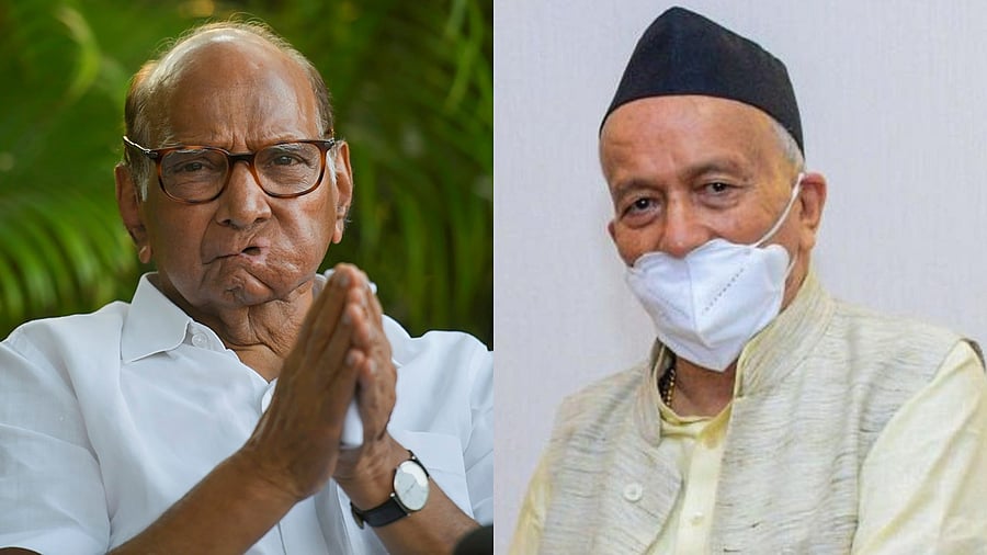 NCP chief Sharad Pawar and Maharashtra Governor Bhagat Singh Koshyari. Credit: Agency Photos