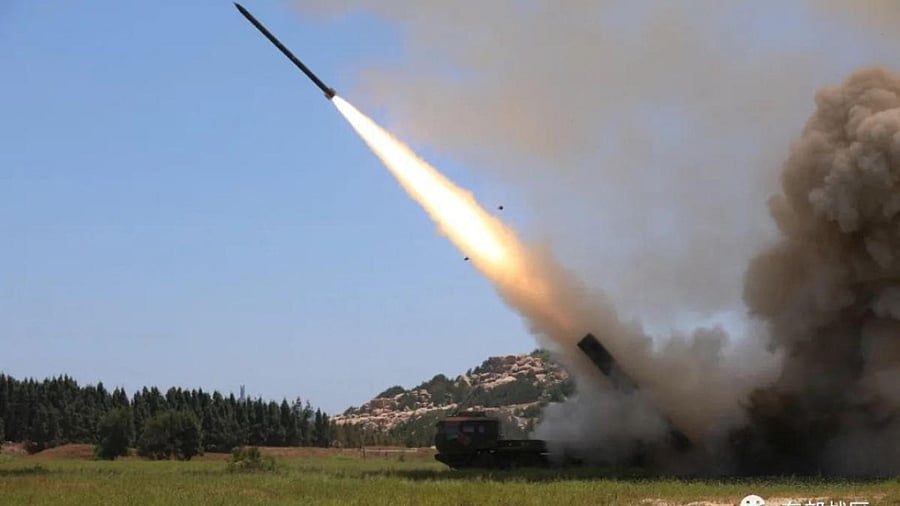 Handout of Chinese PLA Eastern Theatre Command drill. Credit: Reuters Photo