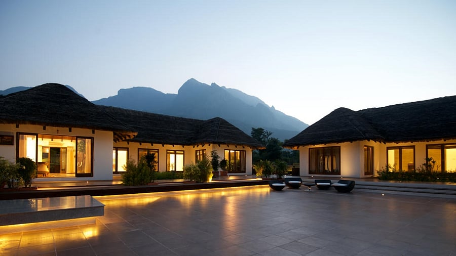 At a Masinagudi vacation home project by A360 Architects, the contours of the home match that of the mountains in its background. Credit: DH Photo