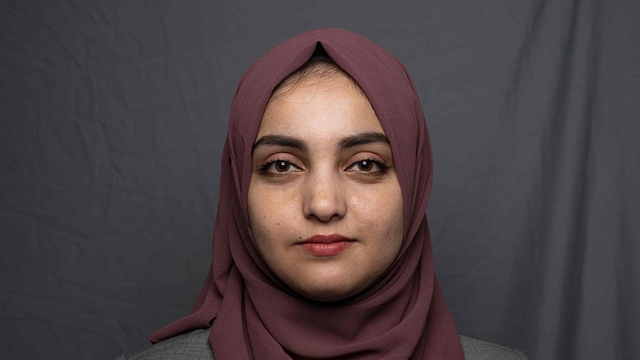 TOLOnews television anchor Tahmina Usmani, 23, poses for a portrait in Kabul. - Usmani is one of a few women journalists who have been able to continue working in the sector. Credit: AFP Photo