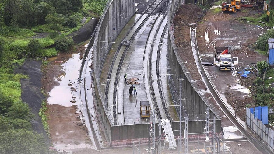 Metro 3 car shed construction underway in Mumbai. Credit: PTI Photo