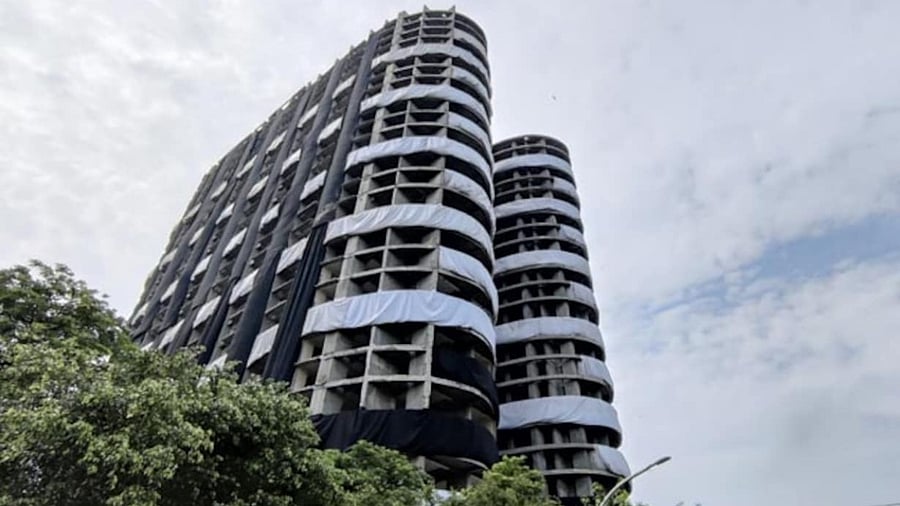 Illegal twin towers in Noida. Credit: IANS File Photo