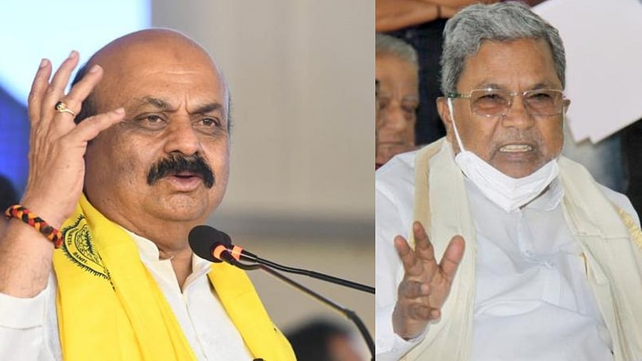 Basavaraj Bommai and siddaramaiah. Credit: IANS Photo