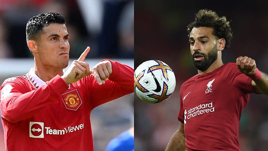 Manchester United's Cristiano Ronaldo and Liverpool's Mohammed Salah. Credit: Reuters Photos