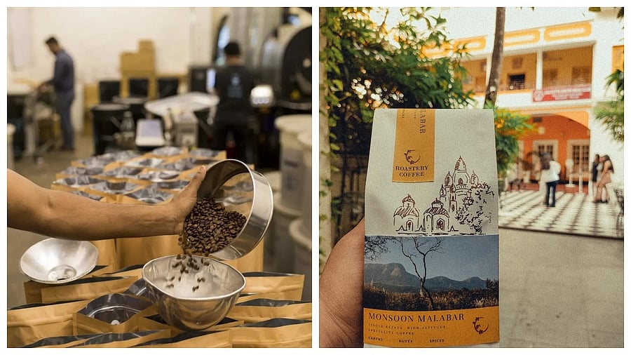 (L) Work in progress at Blue Tokai Yelnoorkhan Estate; Credit: Blue Tokai. (R) Roastery Coffee House has got appreciation for its outlets in Kolkata, Jaipur, Lucknow and Hyderabad; Credit: Roastery Coffee House 