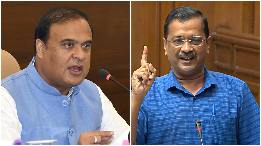 The argument between Himanta Biswa Sarma and Arvind Kejriwal in the virtual space began after Kejriwal had on Wednesday tweeted that a closure of schools is not a solution and there is a need to open more schools across the country, and shared a link to a news report claiming a "closure" of some schools in Assam. Credit: PTI/IANS Photo