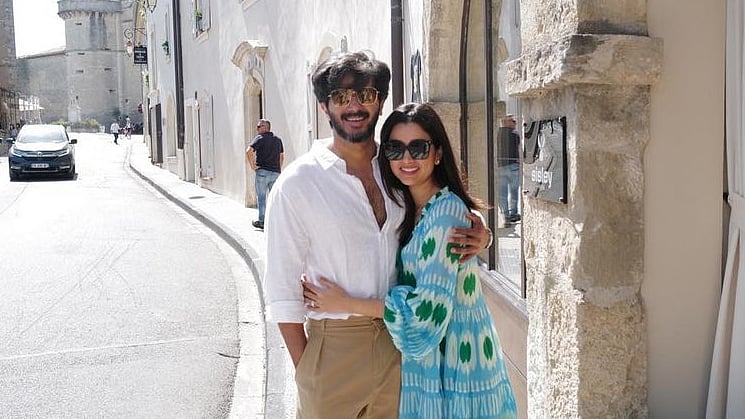 Dulquer Salmaan pens adorable b'day wish for wife Amaal Sufiya. Credit: Instagram/@dqsalmaan