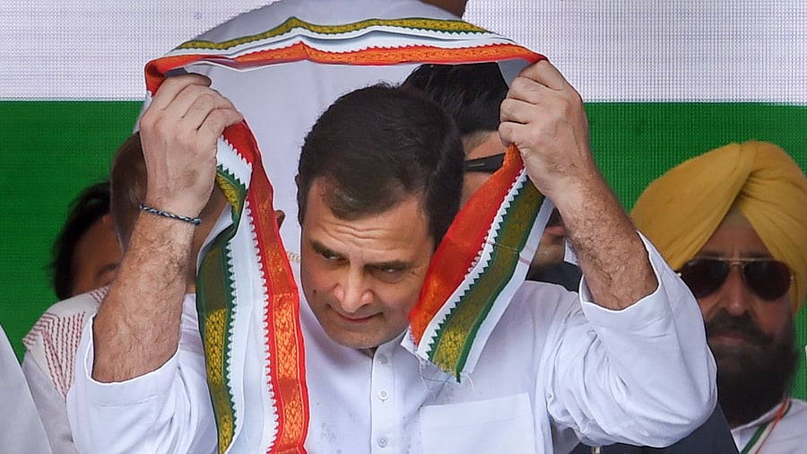 The party is also seeking to take on the saffron party’s nationalism plank by making the national flag the “main symbol of the yatra”. Credit: PTI Photo