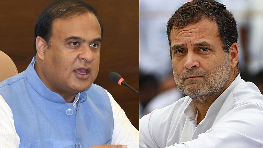 BJP's Himanta Biswa Sarma and Congress' Rahul Gandhi. Credit: IANS and PTI Photos